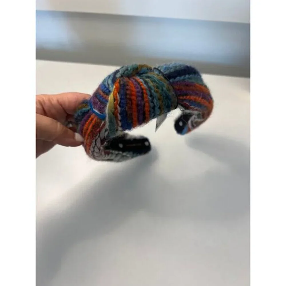NWT Lele Sadoughi Mixed Yarn Knotted Multicolor Headband in Iris